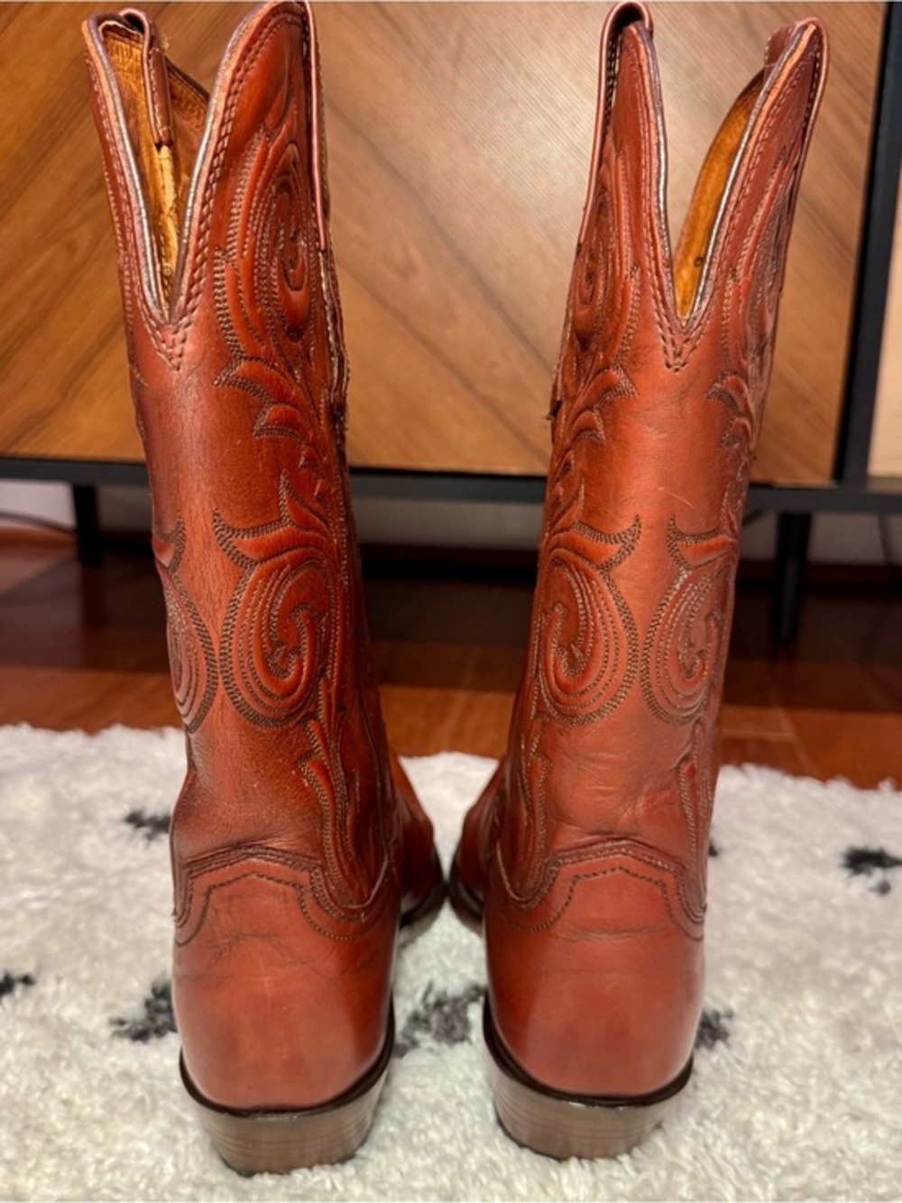 Lucchese Brown Leather Western Cowboy Boots women’s size 9B - Picture 6 of 11